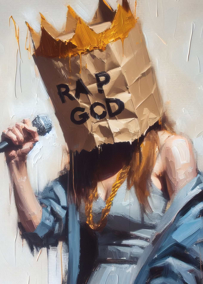 Rap God Paper Bag Portrait