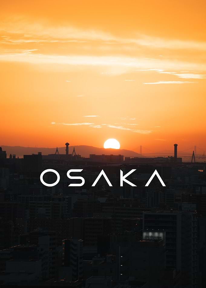 Osaka City Sunset Skyline