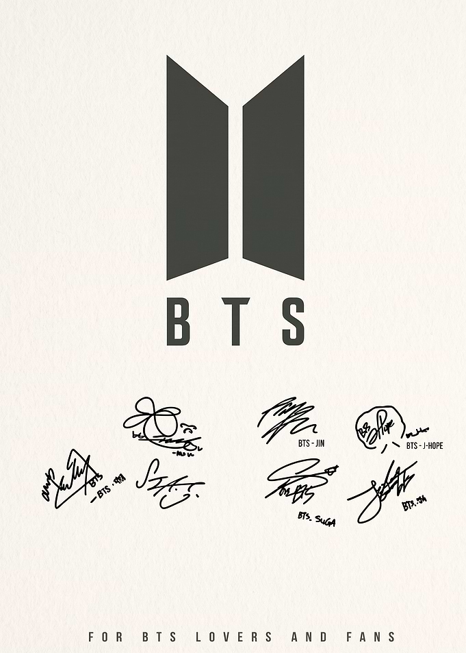 BTS Member Signatures Poster