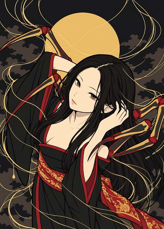 Jorogumo Beneath the Golden Moon
