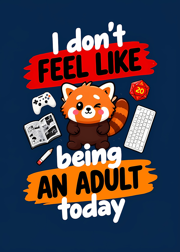 Cute Red Panda Adulting Graphic