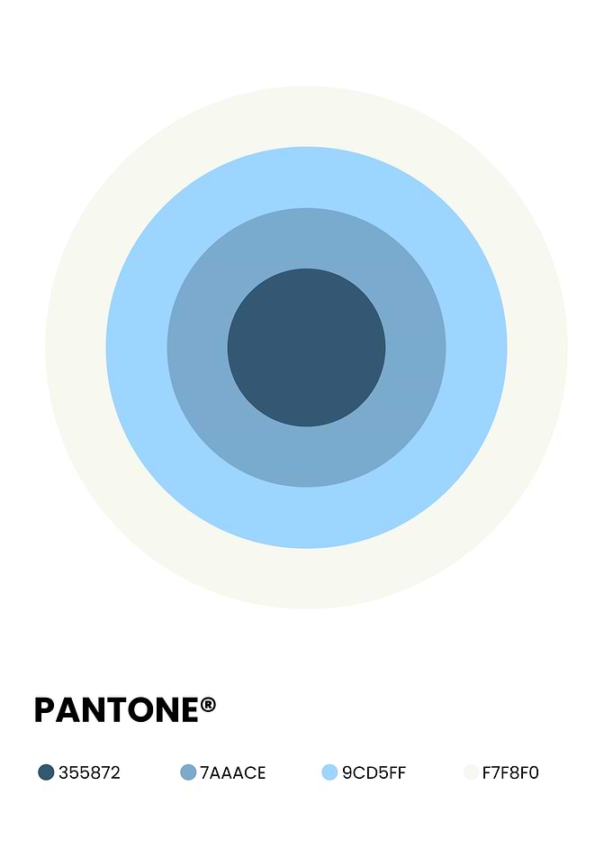 Pantone Blue Color Palette Circles