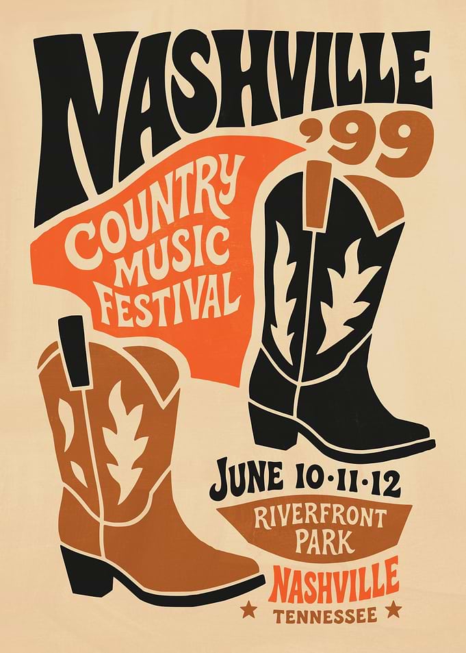 Nashville 1999 Country Music Festival Poster