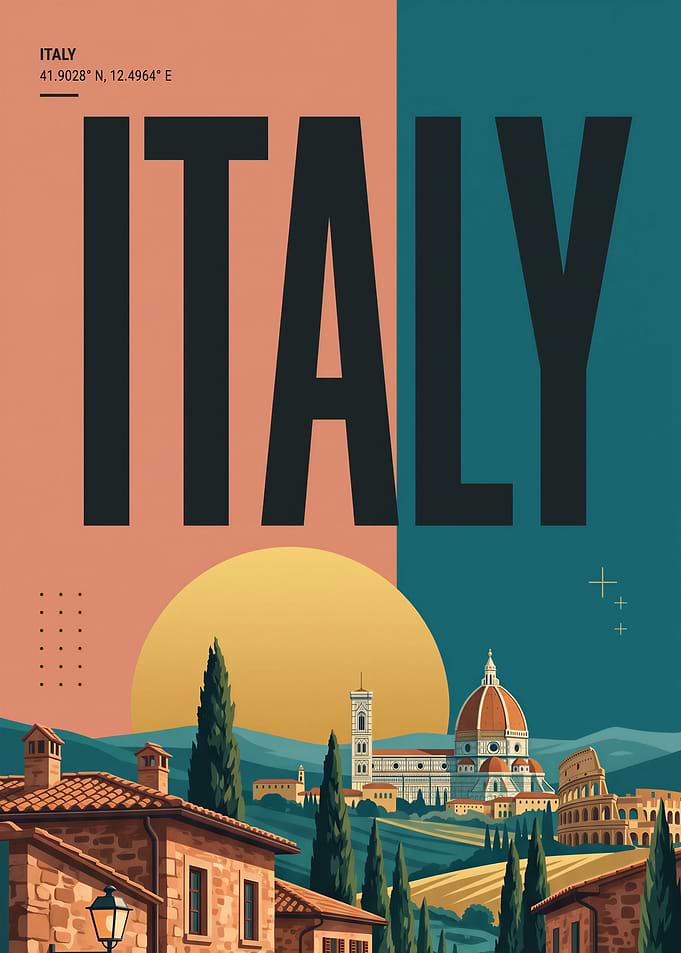 Vintage Style Italy Travel Poster
