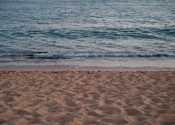 Calm Beach Shoreline at Dusk
