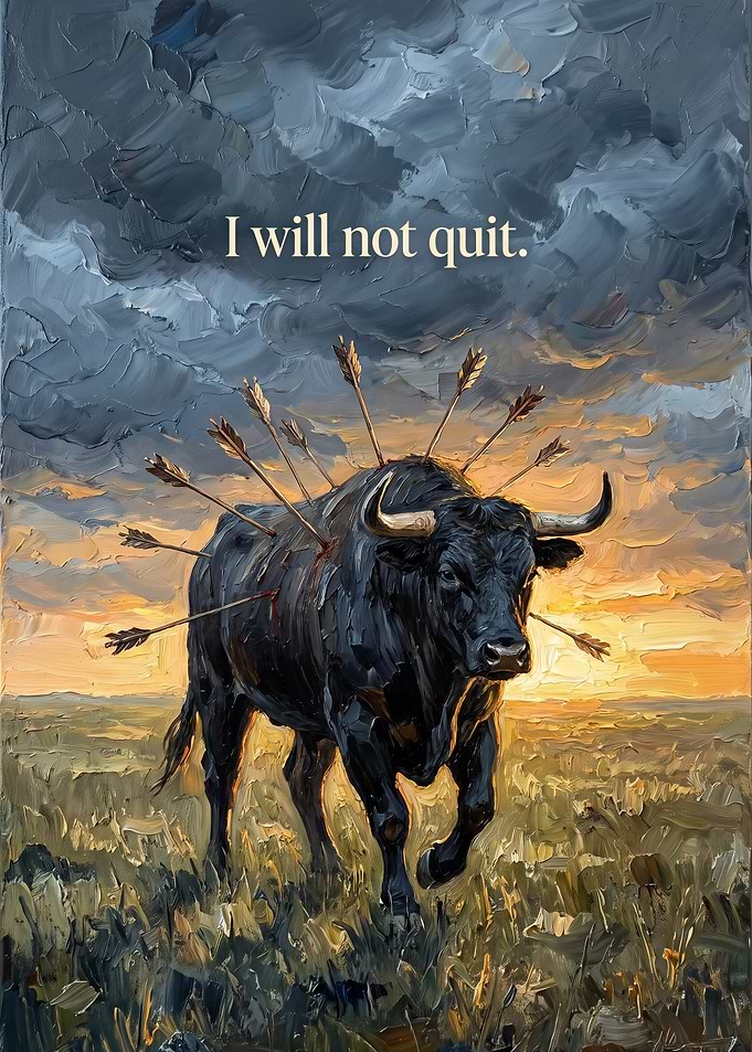 I Will Not Quit Bull Painting