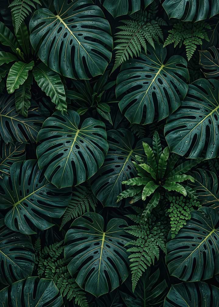Lush Tropical Monstera Leaf Pattern