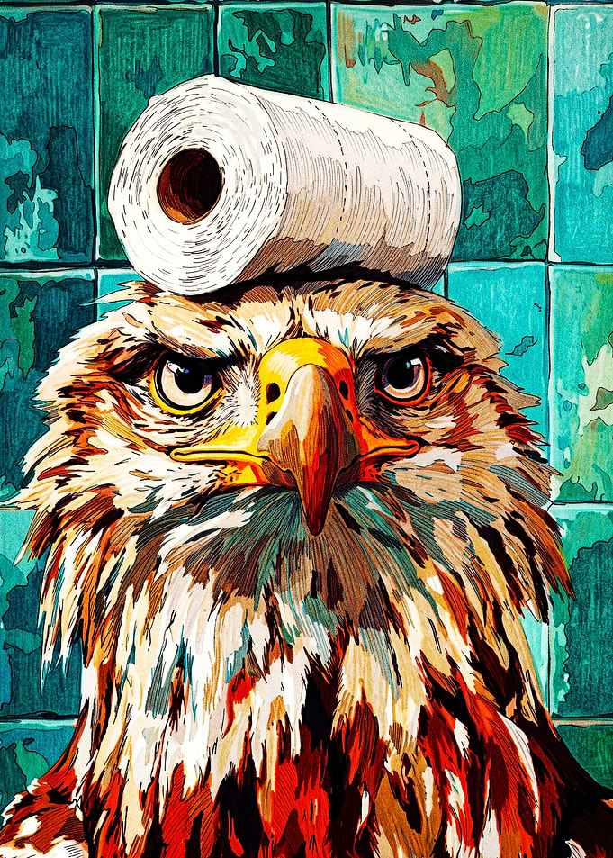 Eagle with Toilet Paper Roll