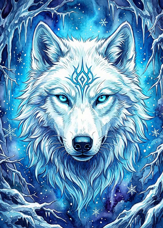 Ice Wolf Winter Mystic Fantasy Art