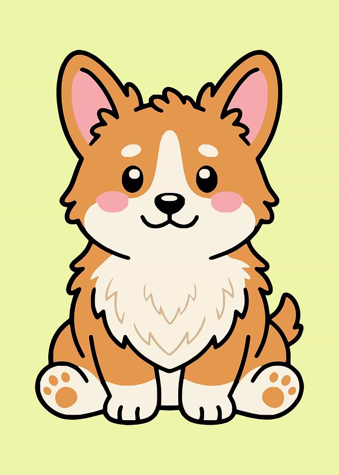Cute Cartoon Corgi Illustration