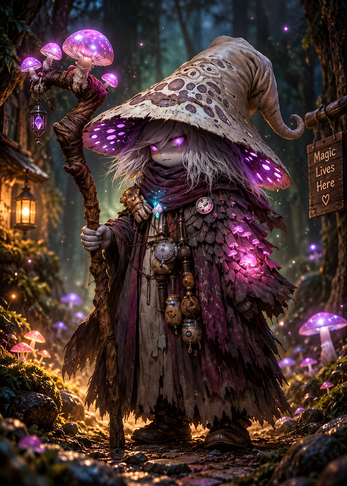 Mystical Mushroom Forest Wizard