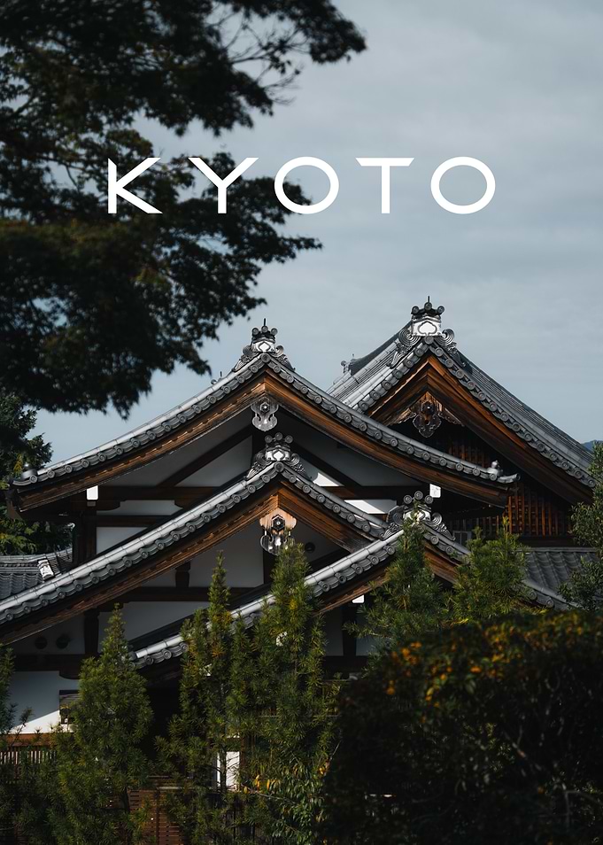 Kyoto Temple Architecture Travel Poster