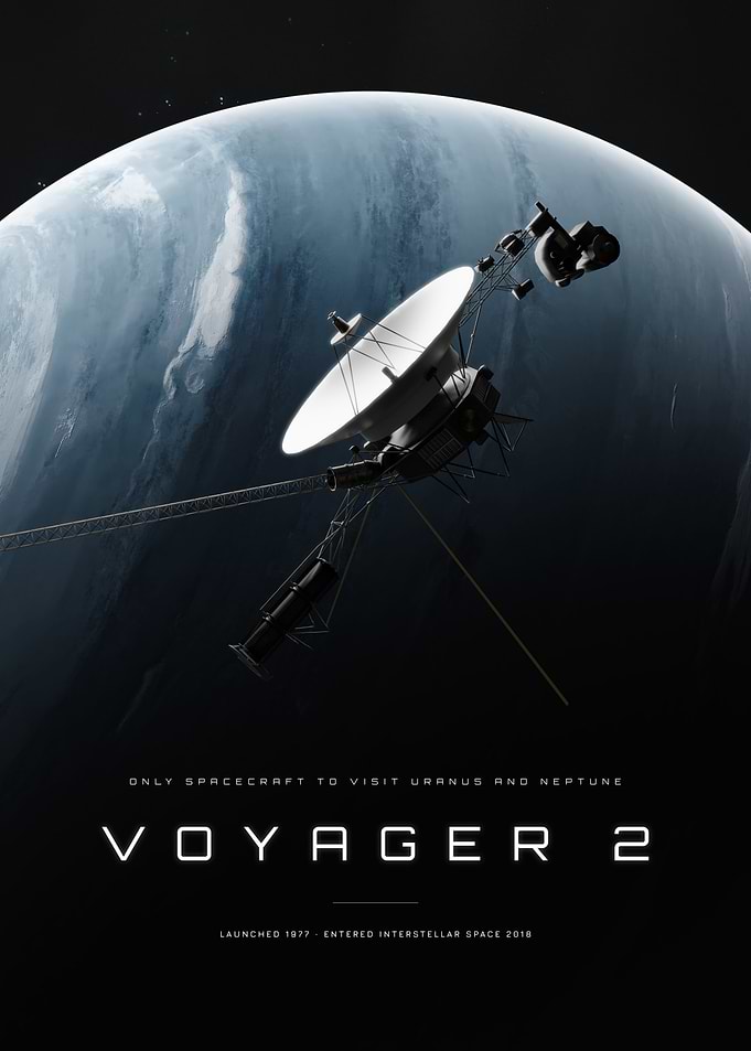 Voyager 2 Space Exploration Poster