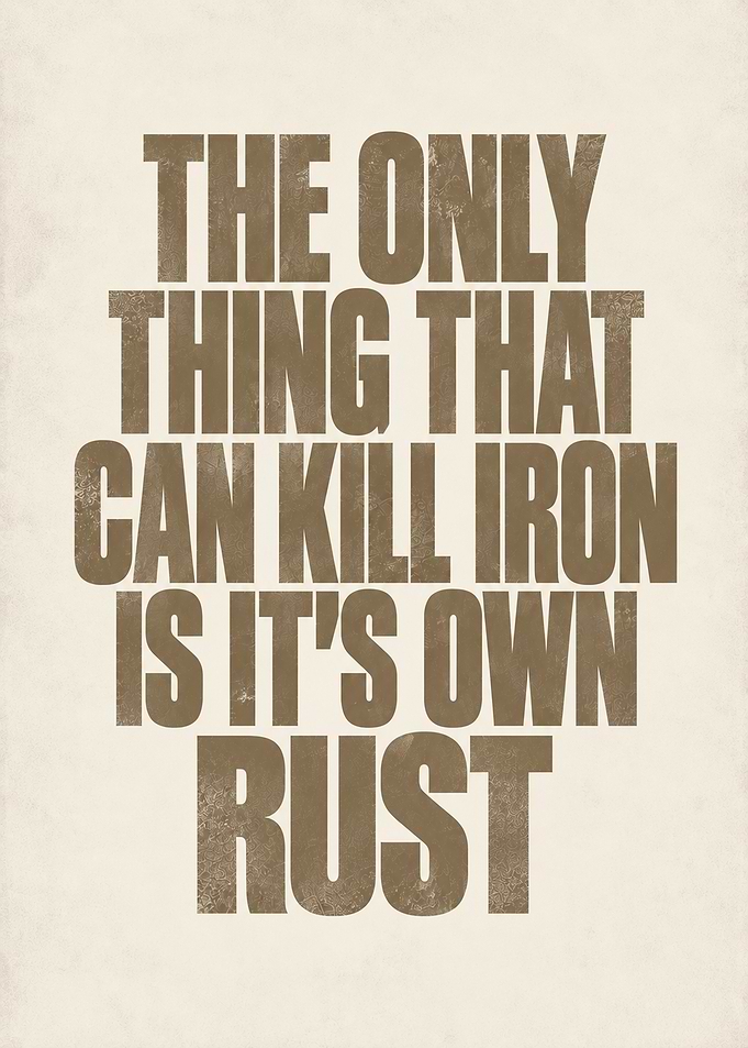 Inspirational Iron Rust Quote Poster