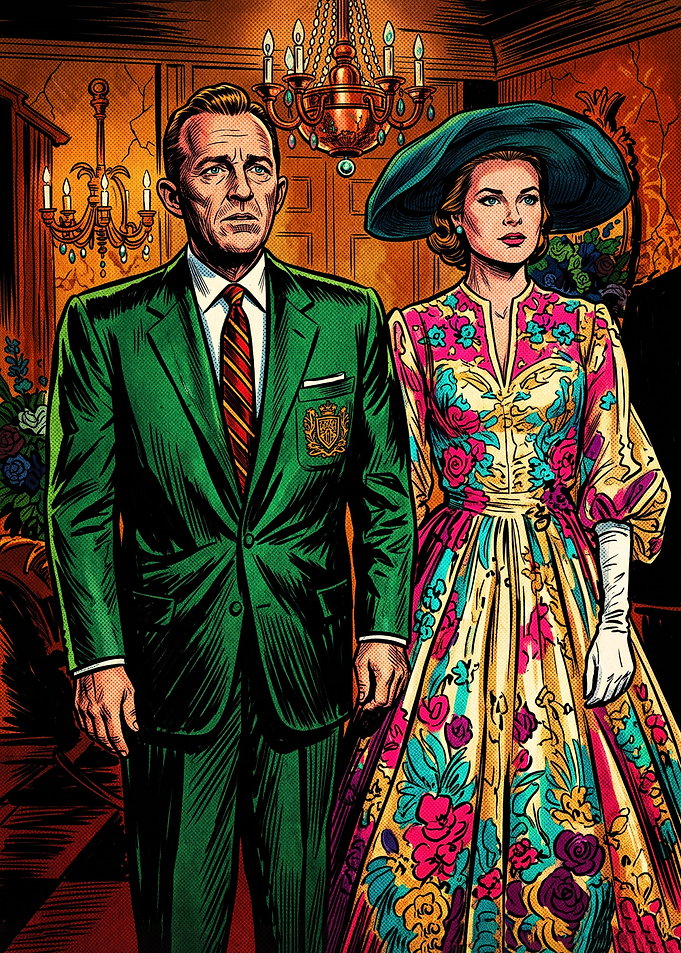 Vintage Comic Style Portrait of Couple