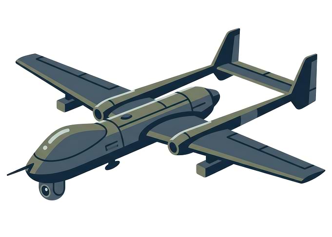Military Surveillance Drone Illustration