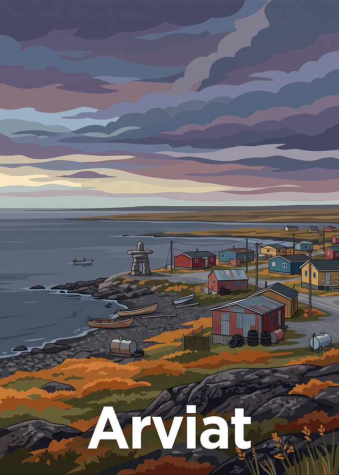 Arviat Arctic Coastal Landscape Poster