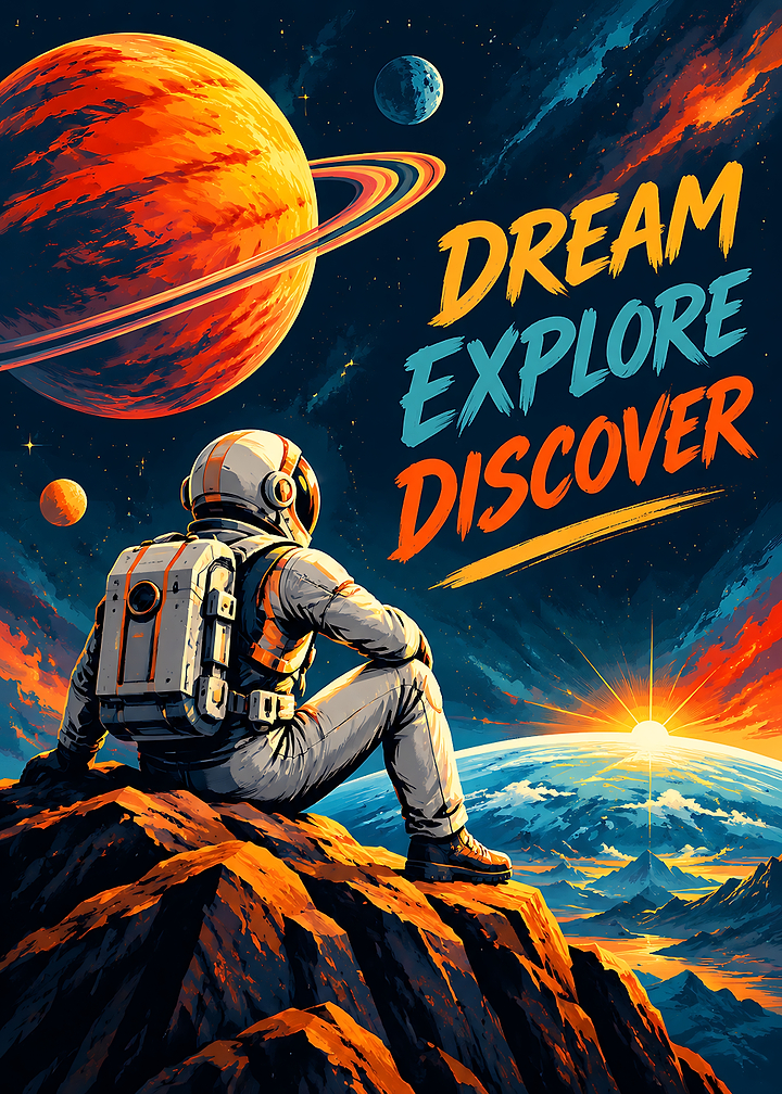 Astronaut Dream Explore Discover Space Poster