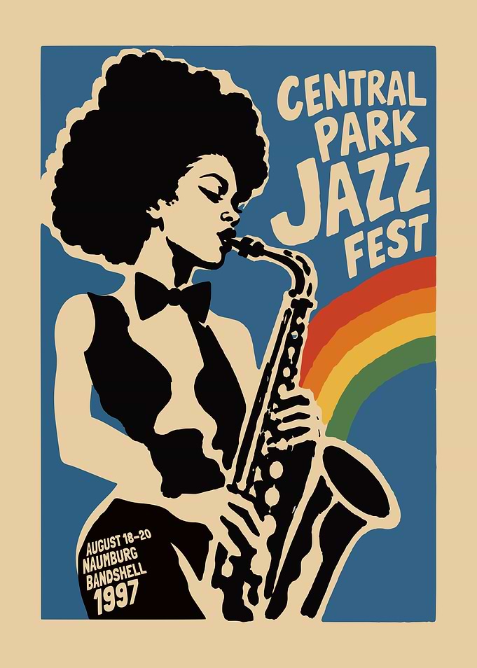 Central Park Jazz Festival Vintage Poster