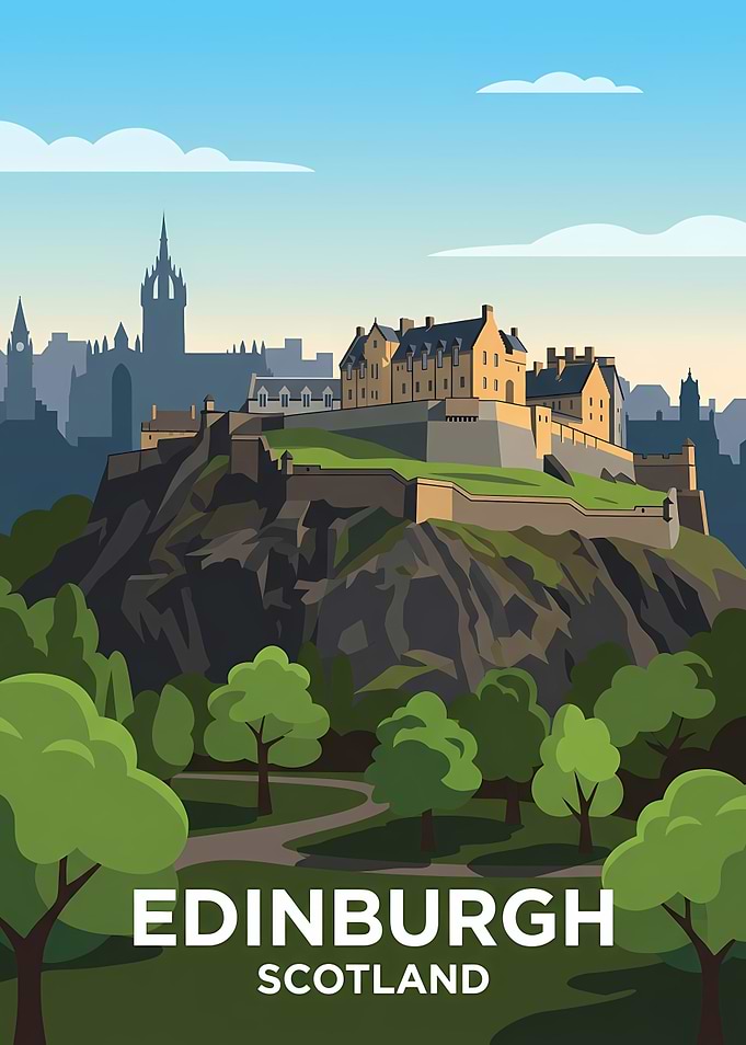Edinburgh Castle Travel Poster
