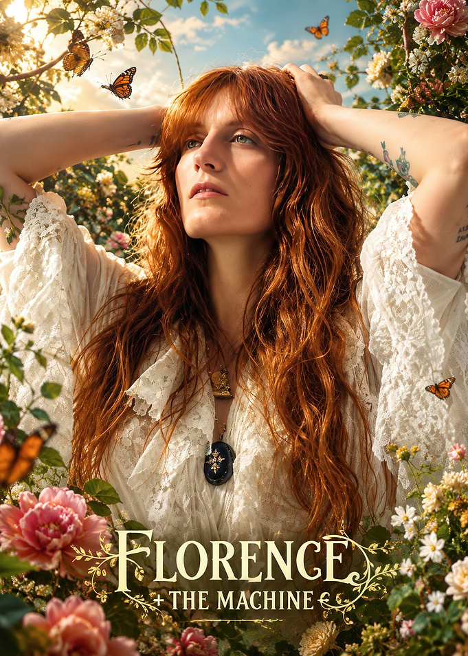 Florence + The Machine Floral Portrait