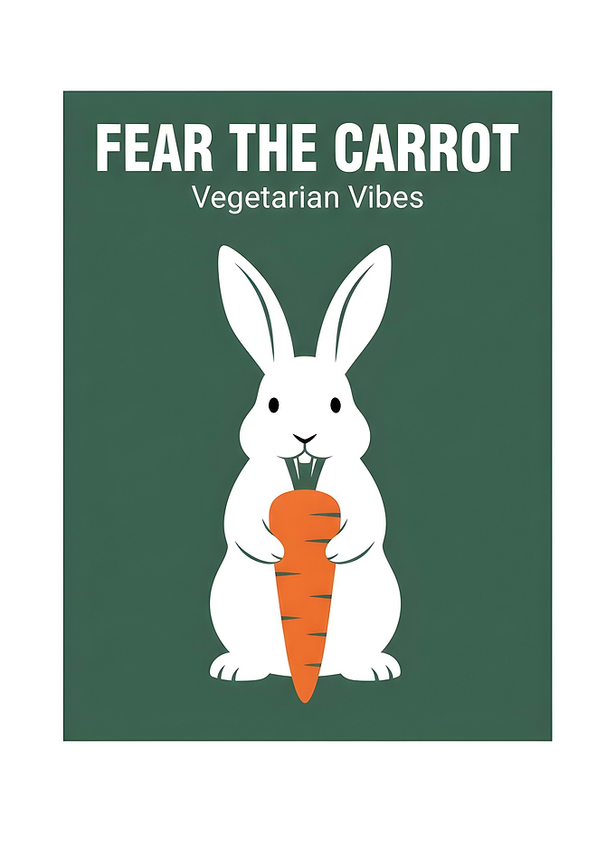 Fear the Carrot Vegetarian Vibes Funny Rabbit Poster
