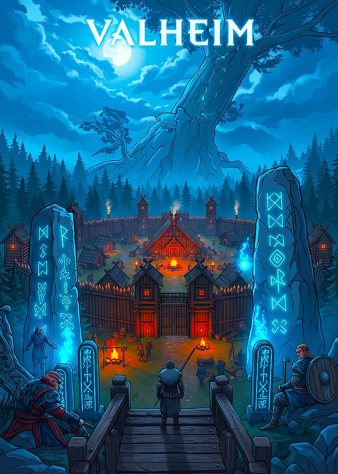 Valheim Viking Village Poster