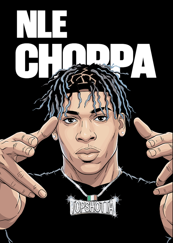 NLE Choppa Digital Illustration Portrait