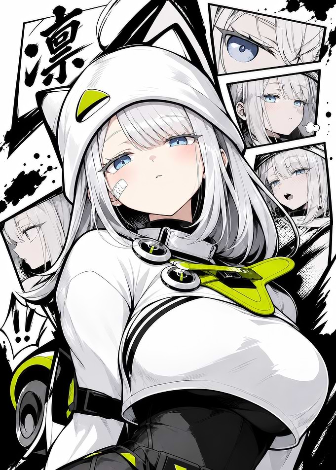 Anime Girl with White Hair