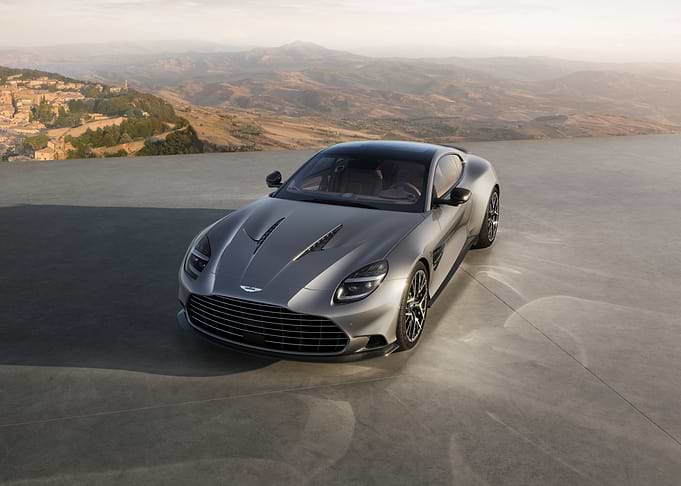 Aston Martin DB12 in Scenic Landscape
