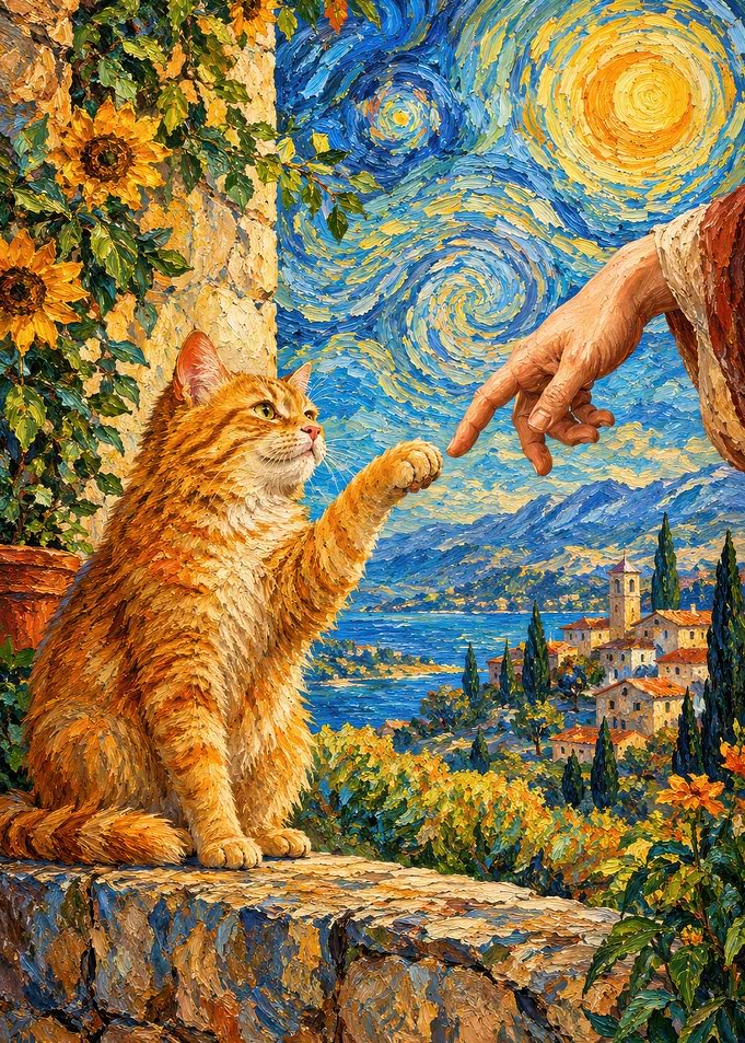 The Creation of Cat Painting