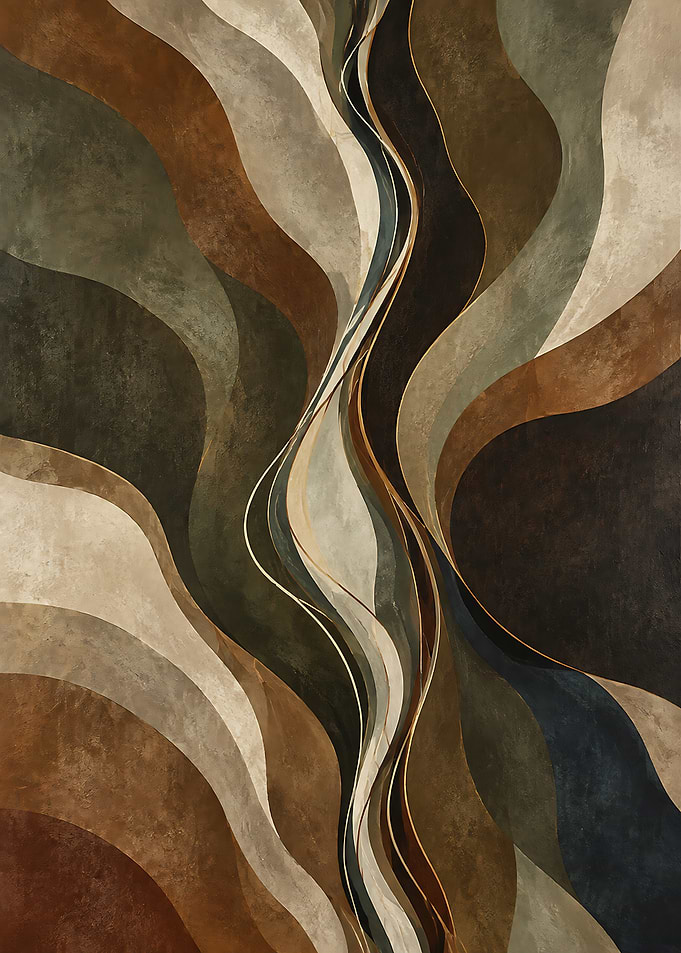 Abstract Earthy Wavy Lines Art