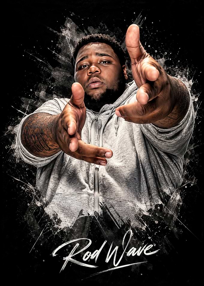 Rod Wave Artistic Portrait Poster