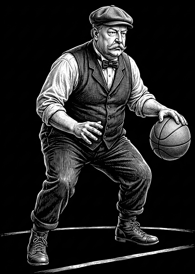William Howard Taft Playing Basketball