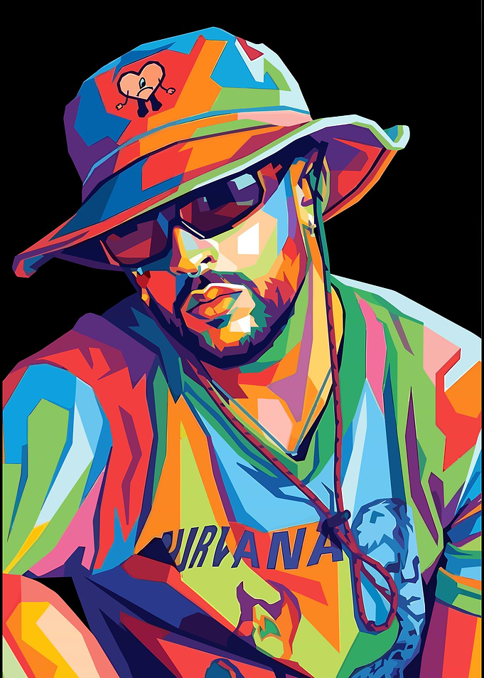 Bad Bunny Pop Art Portrait