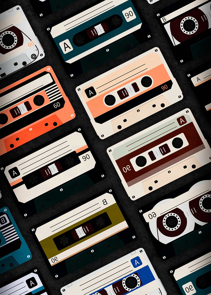Retro Cassette Tape Pattern