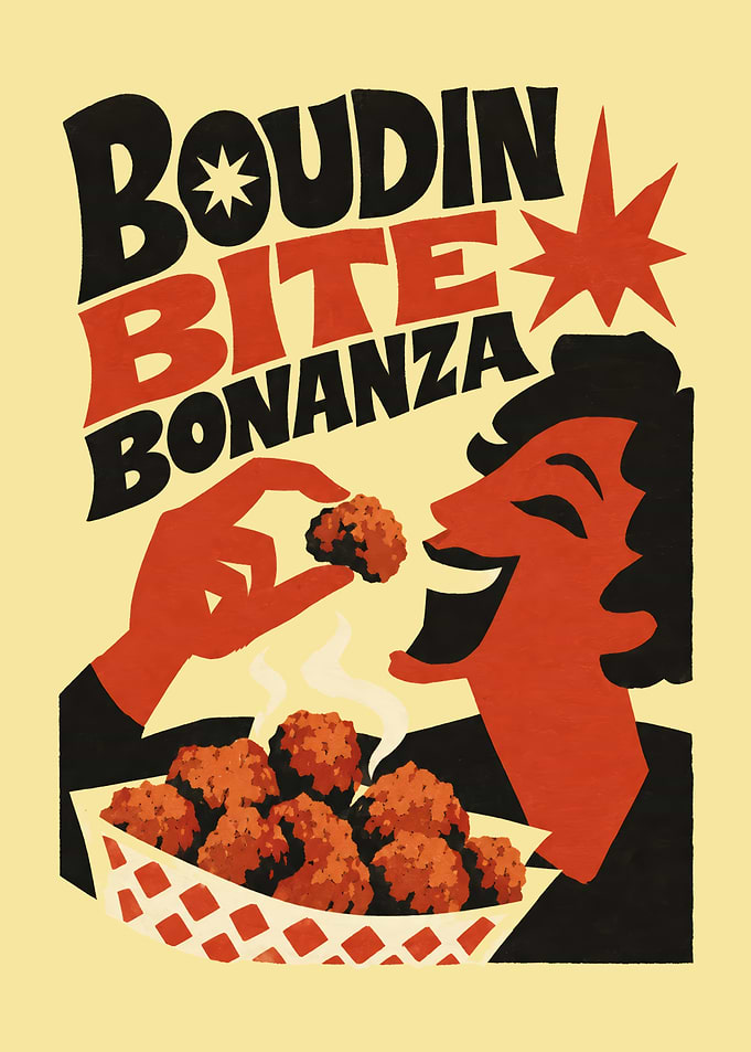 Boudin Bite Bonanza Retro Poster