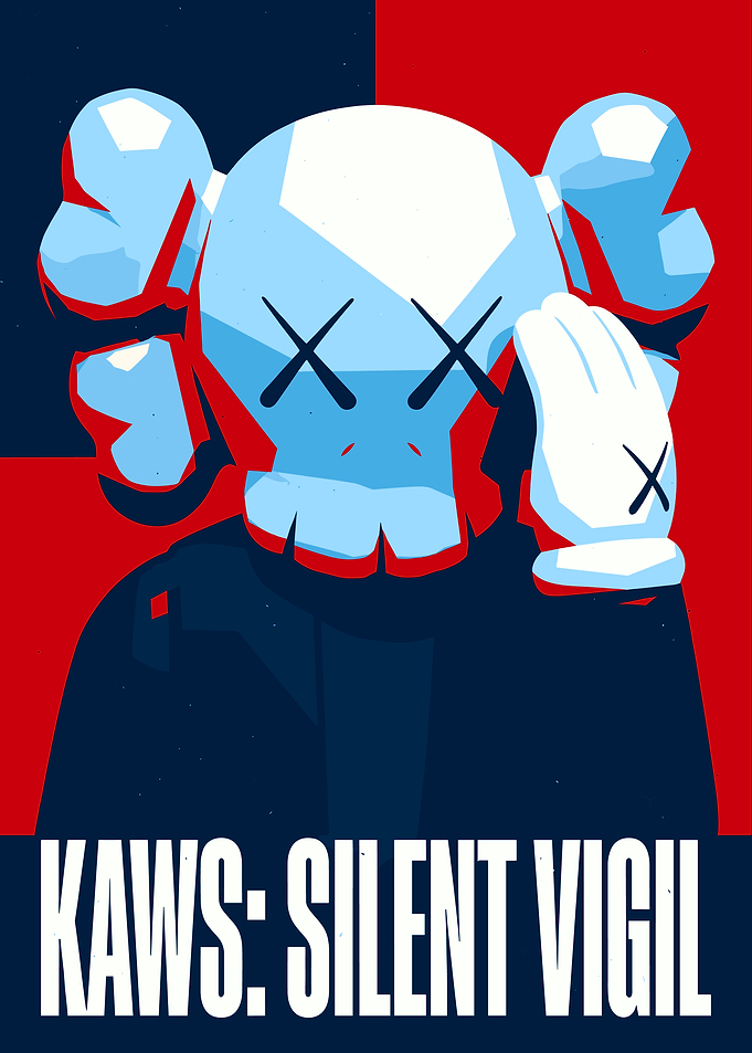 KAWS Silent Vigil Pop Art Poster
