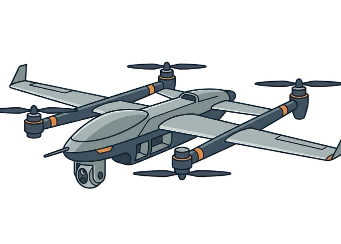 Modern Military Surveillance Drone Illustration