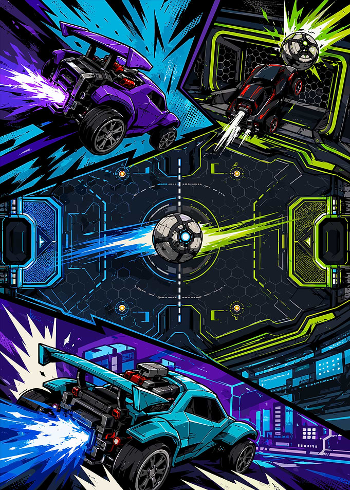 Rocket League Dynamic Action Poster