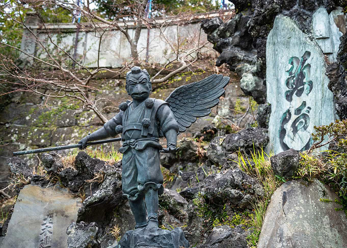 Tengu Statue in Japanese Garden