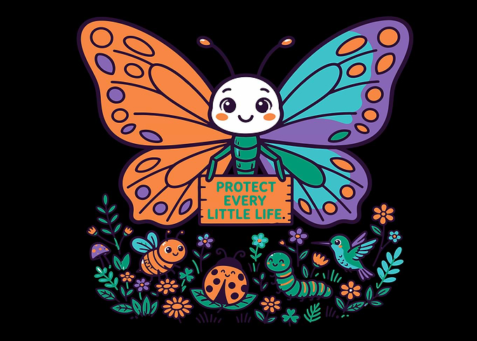 Protect Every Little Life Butterfly Illustration