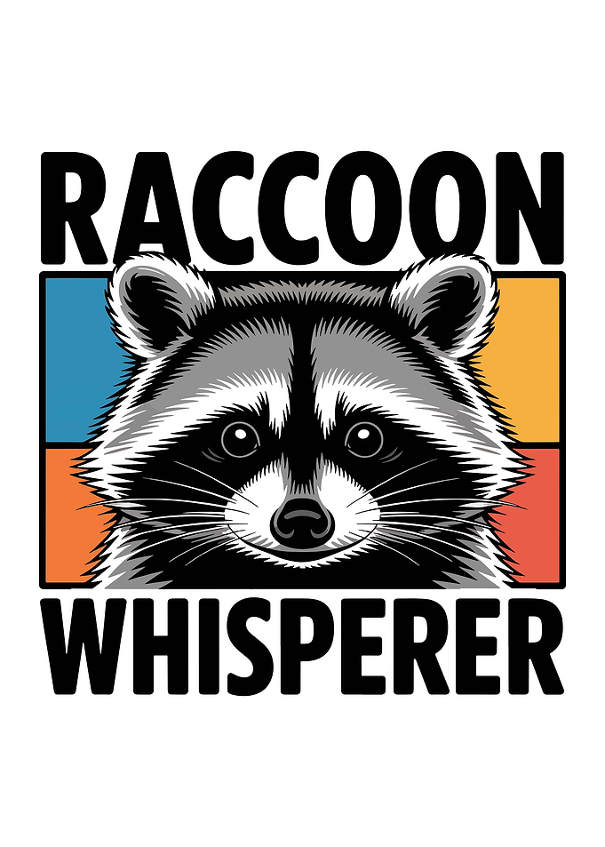 Raccoon Whisperer Retro Graphic Design
