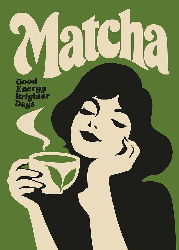 Retro Matcha Tea Poster