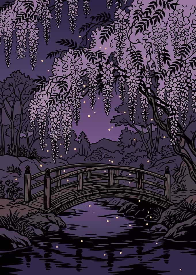 Wisteria Bridge at Night
