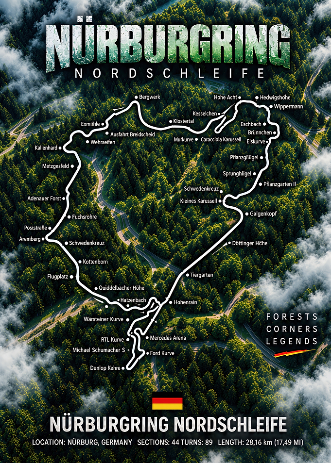 Nürburgring Nordschleife Track Map