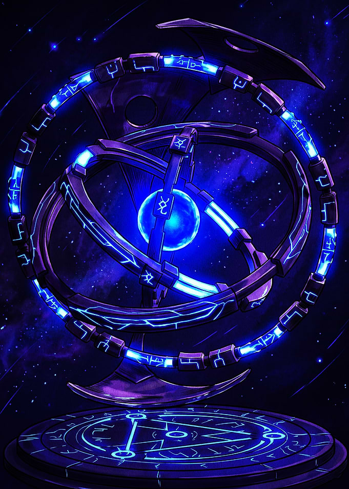 Glowing Magical Celestial Armillary Sphere