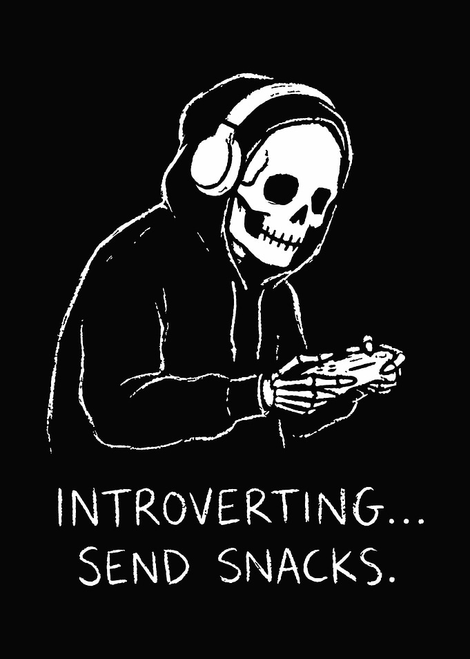 Introverting Gamer Skeleton Graphic