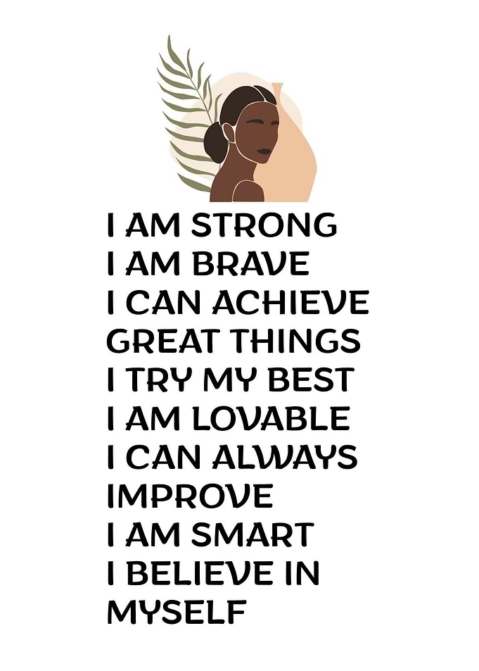 Inspirational Affirmations Black Women Wall Art