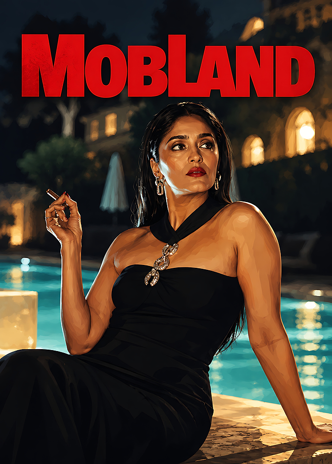 Mobland Movie Poster Featuring Elegant Woman